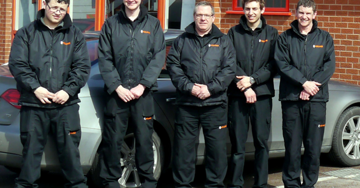Vollmer’s UK service engineers outside the newly refurbished premises