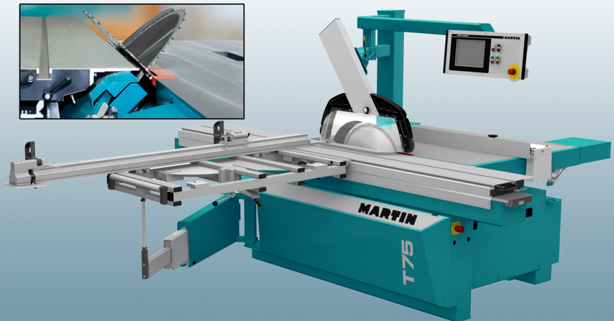 Martin T75 Prex - top of range programmable sliding table panel saw with ±46 degree tilting blade and cutting height of up to 204mm