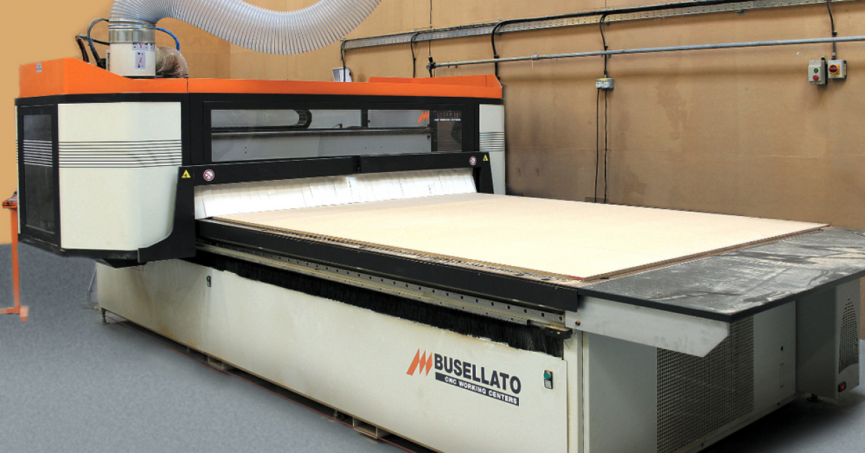 Busellato Easy Jet fulfilled the problem that topped the list at Flexfurn for a CNC work centre; nesting is a high priority for raw materials optimisation