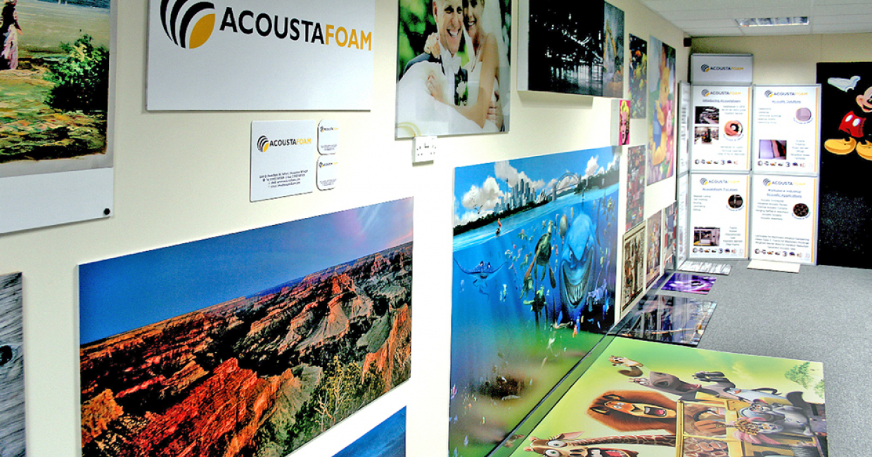 Samples of AcoustaFoam work will quickly fill their Telford gallery walls