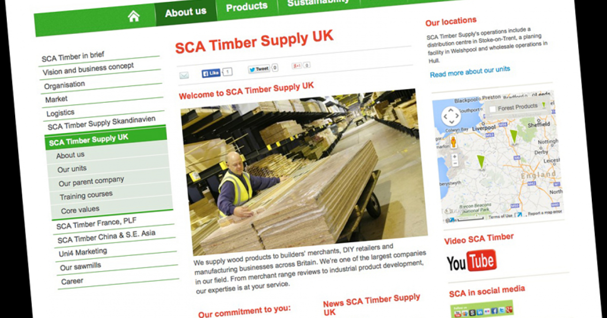 SCA Timber's website