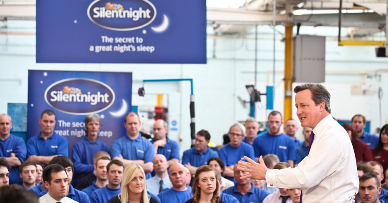 David Cameron when he visited the factory last year when he emphasised the successful in-house apprenticeship scheme