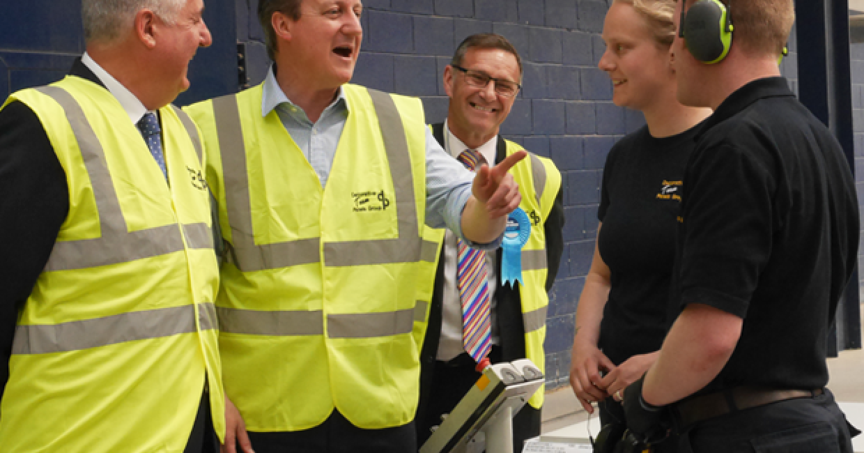 The Prime Minister David Cameron visiting Decorative Panels