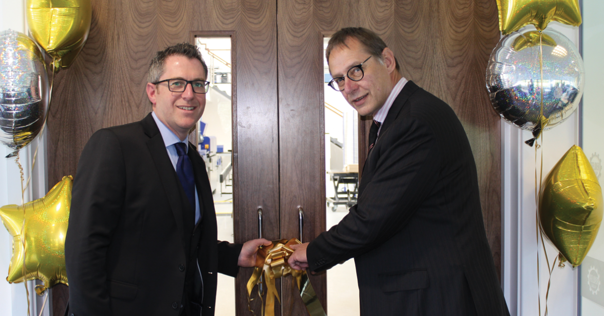 Matthew Applegarth and Hansjörg Felder officially opening the new Felder UK facilities
