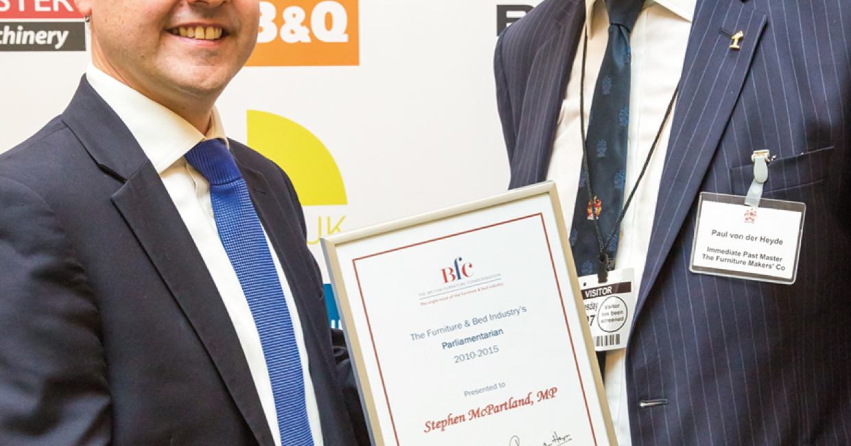 Stephen has been awarded Furniture Industry Parliamentarian of the last government by the BFC