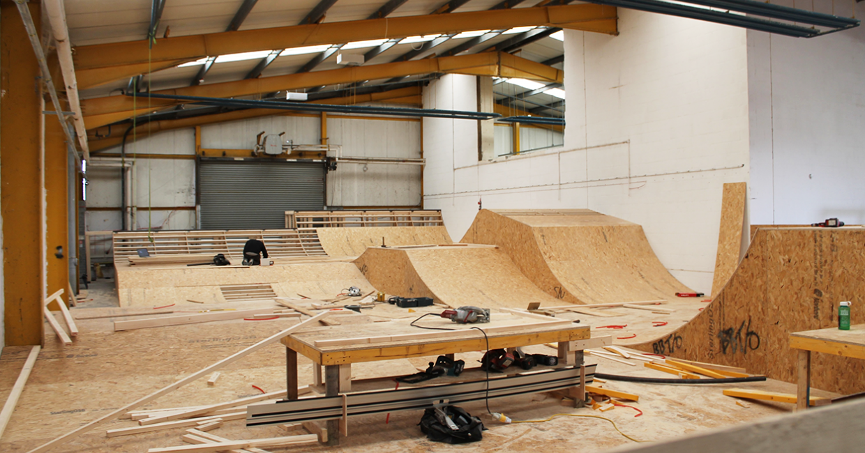 The SterlingOSB structures at the Shred Skatepark in Ayr, Scotland