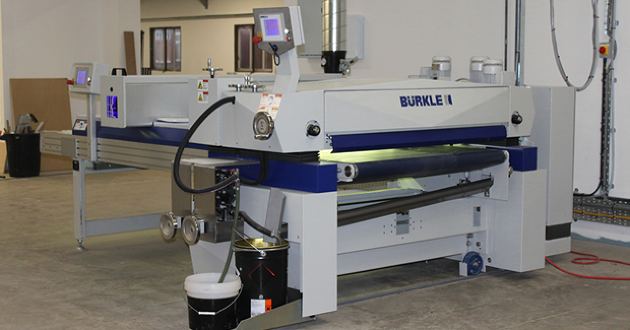 The new Burkle roller coating machine at Hi-Tec Joinery