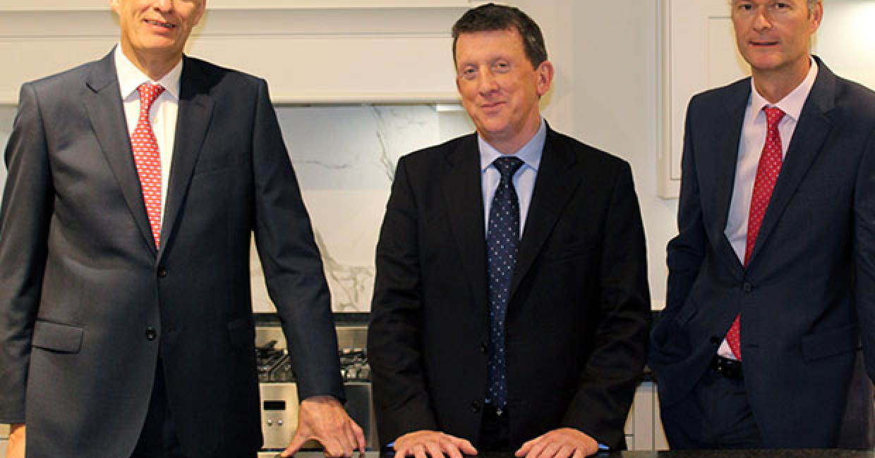 L to R: Andrew Elenor (retiring managing director), David MacArthur (sales director) and John Lennon (managing director)