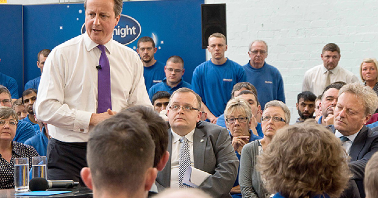 The Prime Minister at the Silentnight headquarters in Lancashire during National Apprentice Week