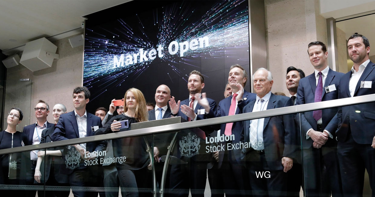 HiB chairman Warren Ginsberg at the opening of market at the LSE