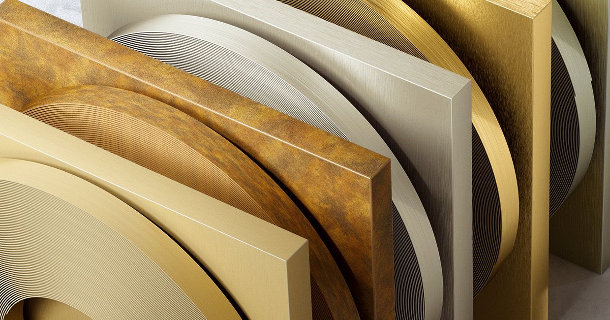 stermann supplies the trendy gold-coloured furniture edgings in many variants