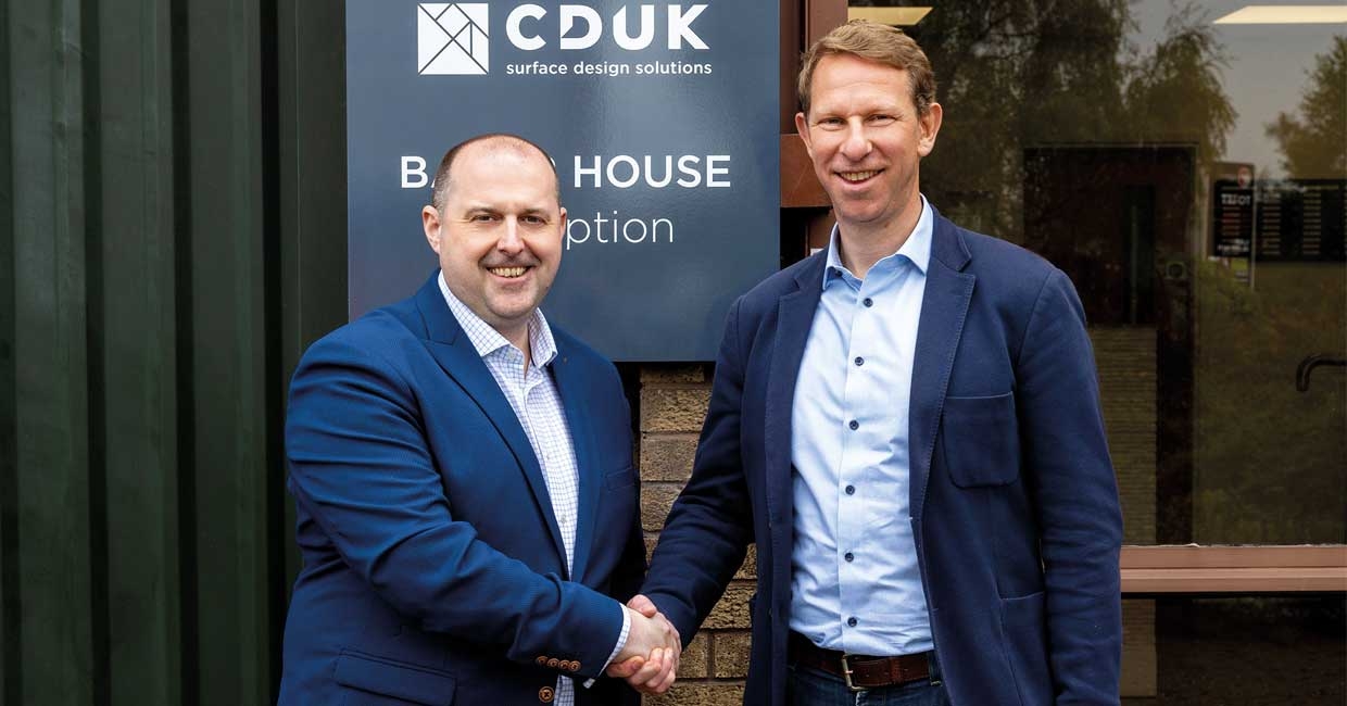 From left: Managing director, Andy Noble, takes over the business ownership from Gary Baker