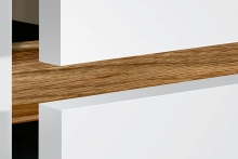Solid recessed handles made of oak or walnut from Ostermann